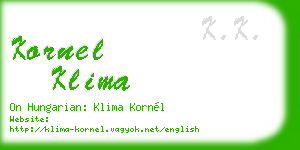 kornel klima business card